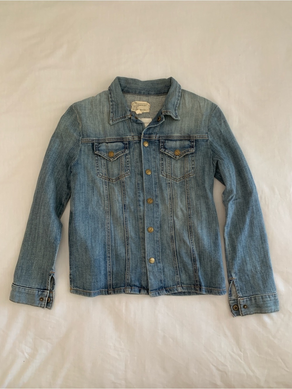 Current/Elliott The Mechanic Denim Jacket Blue Super Loved Wash EUC Size 0